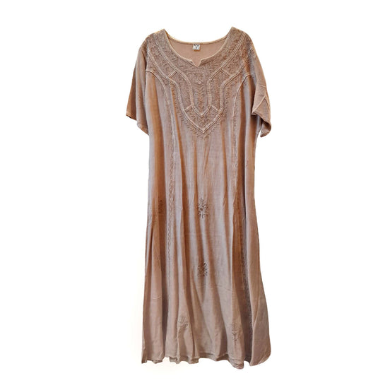 Kjole med korte ærmer - beige