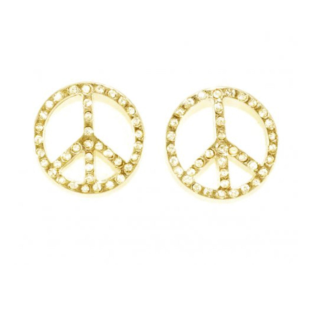 Peace øreringe med diamanter i guld