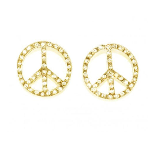 Peace øreringe med diamanter i guld