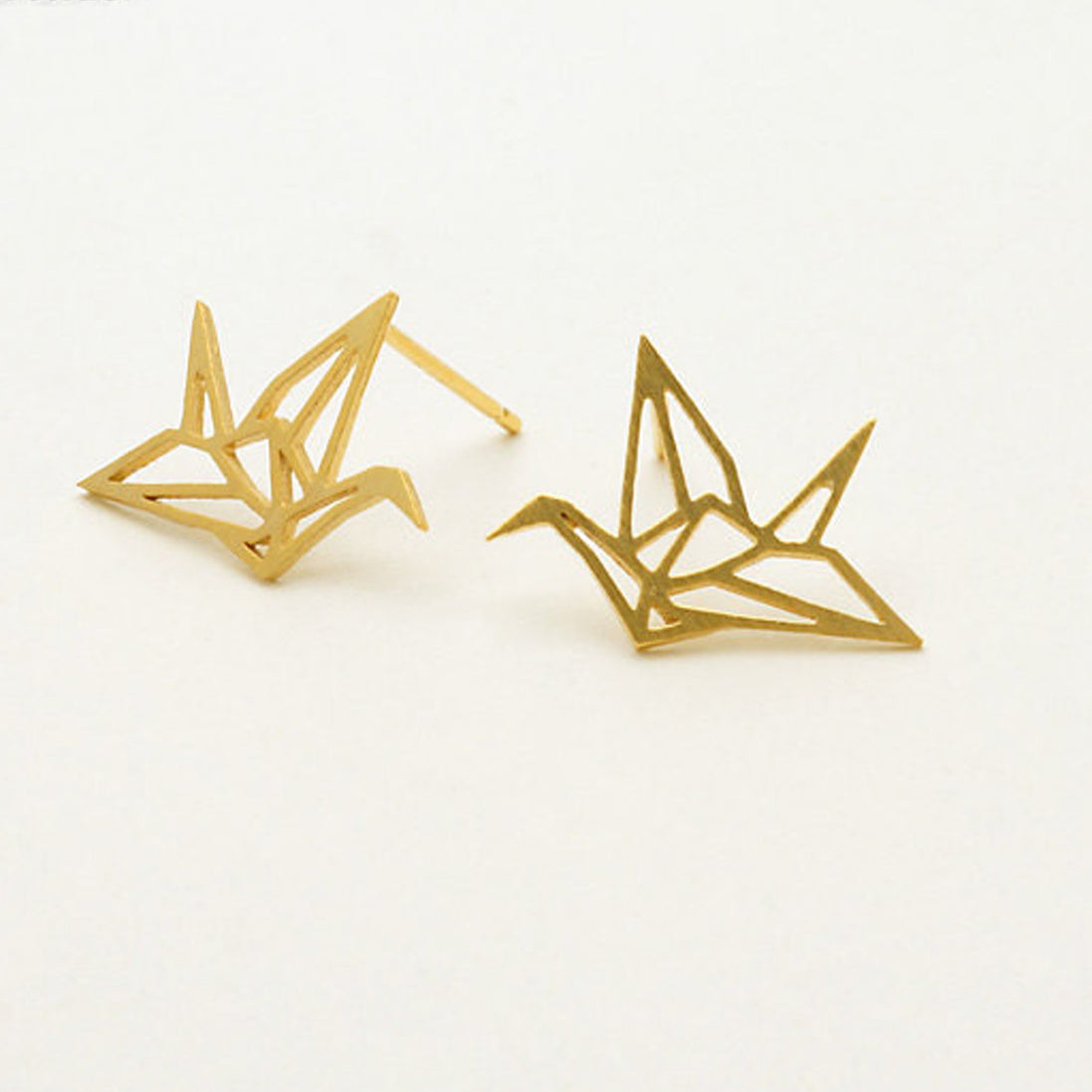 Origami fugl øreringe guld