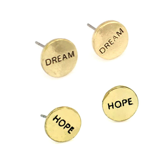 Runde HOPE / DREAM øreringe