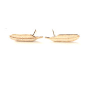 Guld små blad øreringe