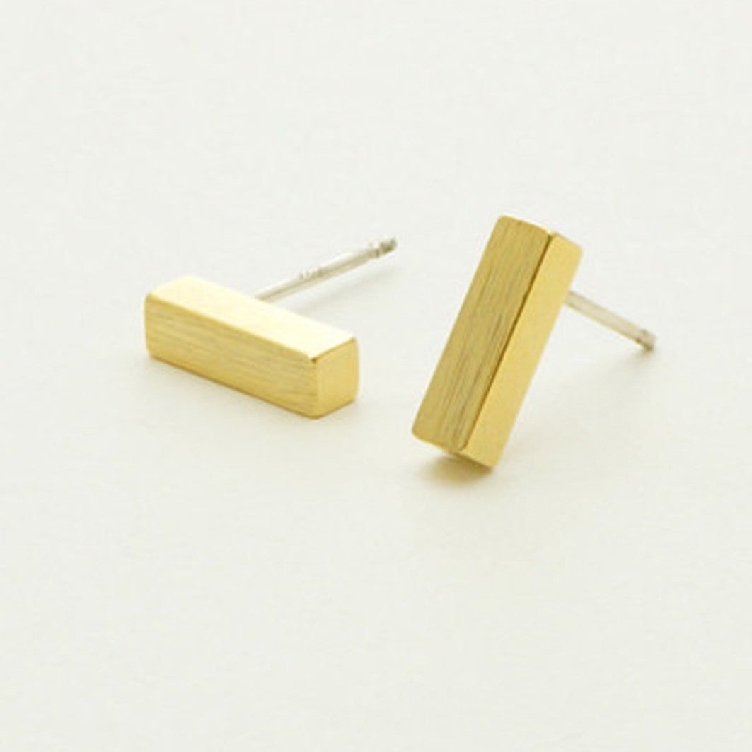 Minimalistiske bjælke øreringe guld
