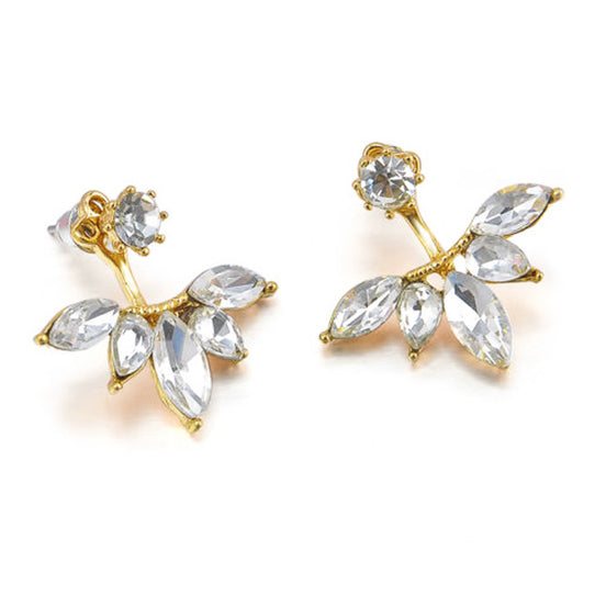 Diamant ear jacket øreringe under øret