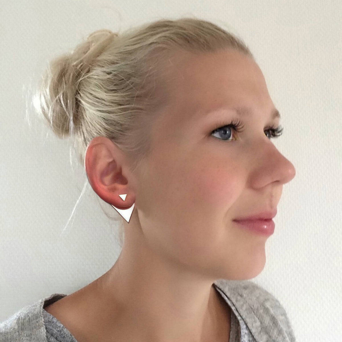 Ear jackets sølv trekanter