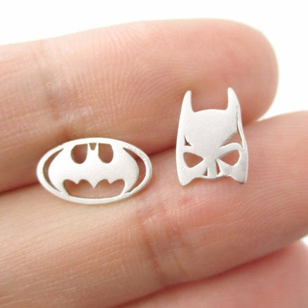 Batman øreringe sølv