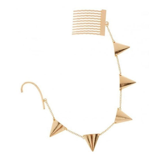 Multi spike ear cuff med hårspænde