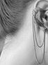 Fjer ear cuff med kæder
