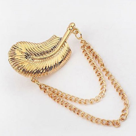 Fjer ear cuff med kæder