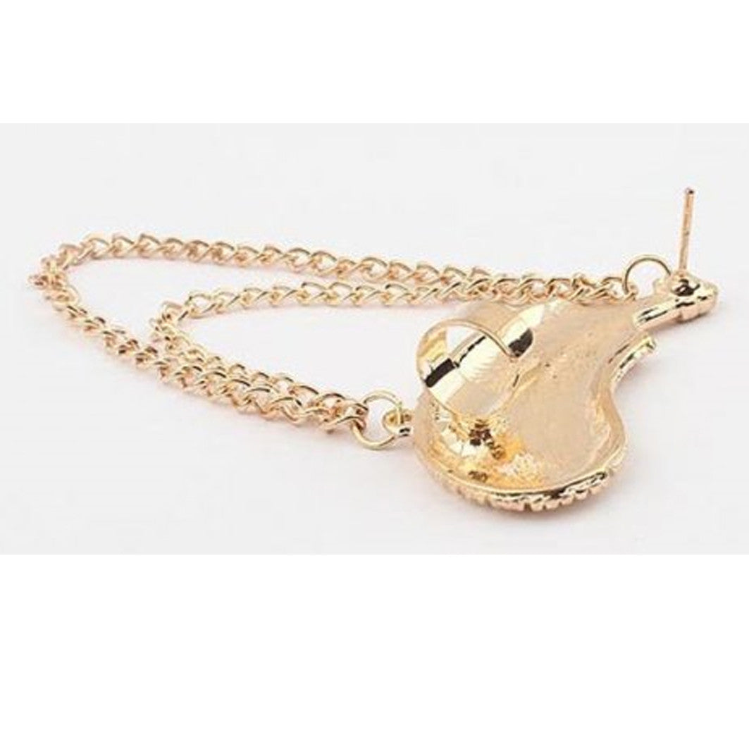 Fjer ear cuff med kæder