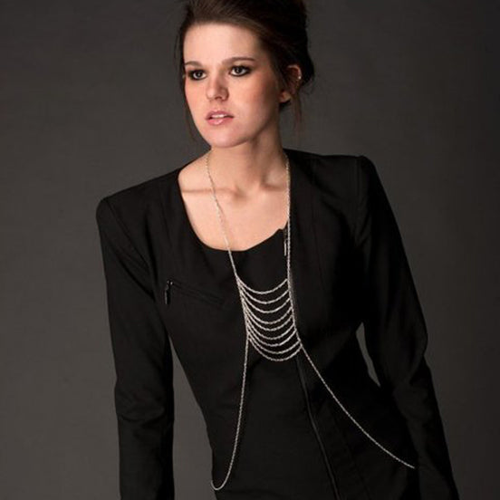 Body chain med sølvkæder