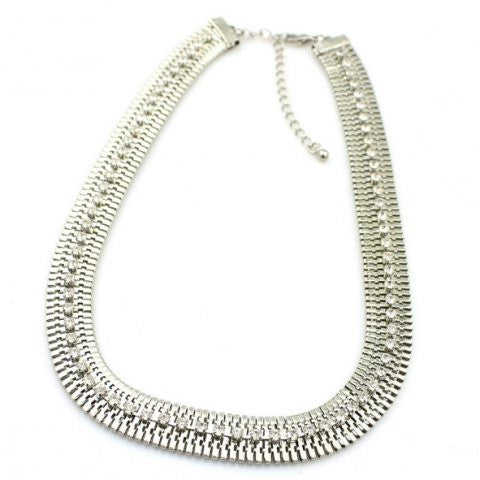 Bred statement diamant halskæde