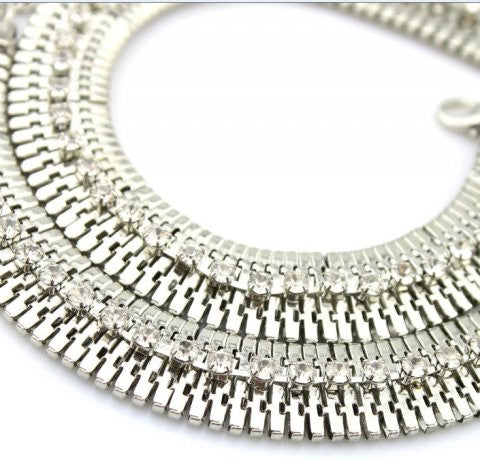 Bred statement diamant halskæde
