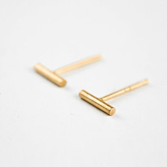 Minimalistiske guld bar øreringe