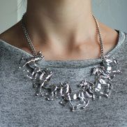 Sølv heste halskæde