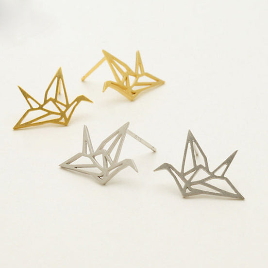 Origami fugl øreringe