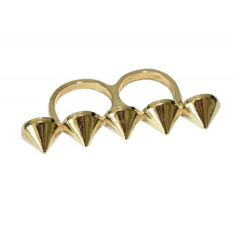 Dobbelt spike ring guld