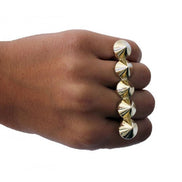 Dobbelt spike ring guld