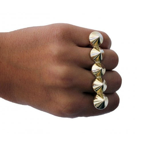 Dobbelt spike ring guld