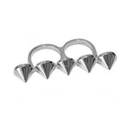 Dobbelt spike ring sølv