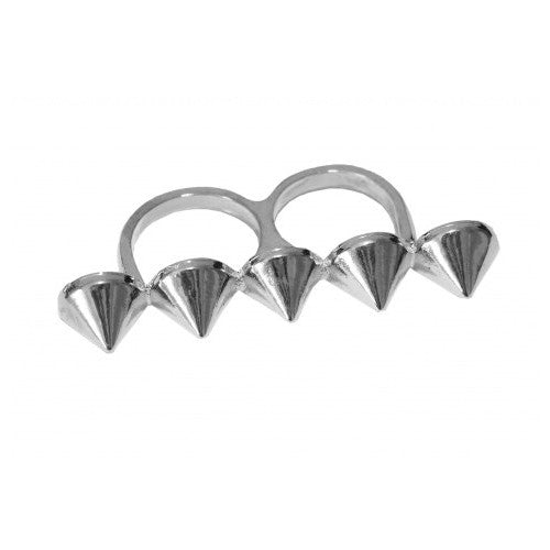Dobbelt spike ring sølv
