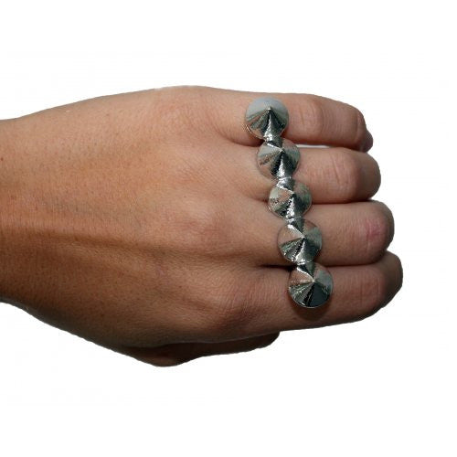 Sølv Dobbelt spike ring