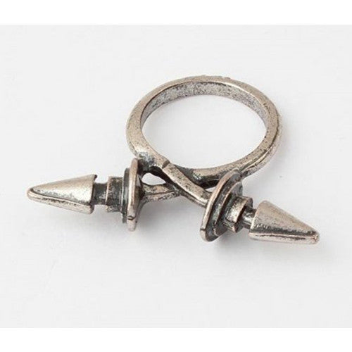 Sølv Dobbelt spike ring