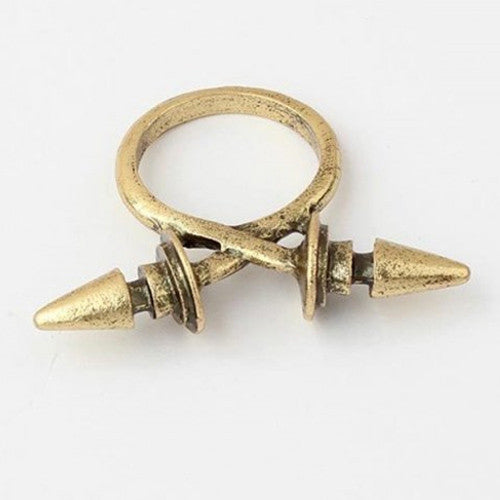 Guld Dobbelt spike fingerring