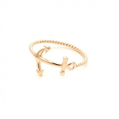 Guld anker fingerring