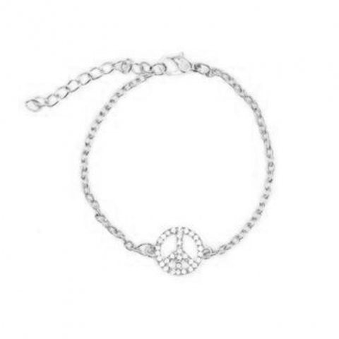 Sølv Peace armbånd