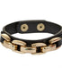 Sort læder rem og guld kæde armbånd