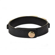 Sort læder rem og guld kæde armbånd