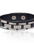 Sort læder rem og sølv diamant kæde armbånd