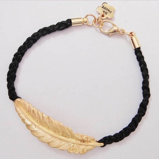 Knyttede armbånd med stor fjer