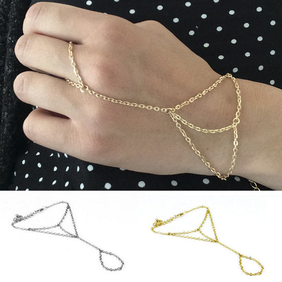 Slave armbånd med kæde til fingerring