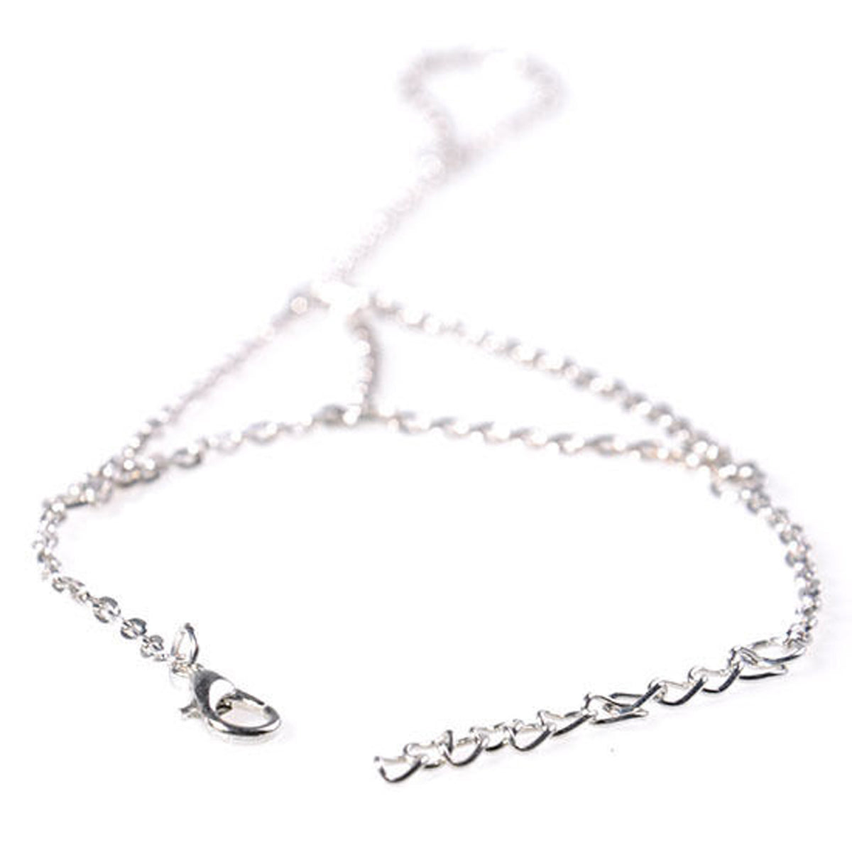 Sølv slave armbånd med kæde til fiingerring