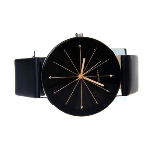 Sort armbåndsur med diamantformet urskive