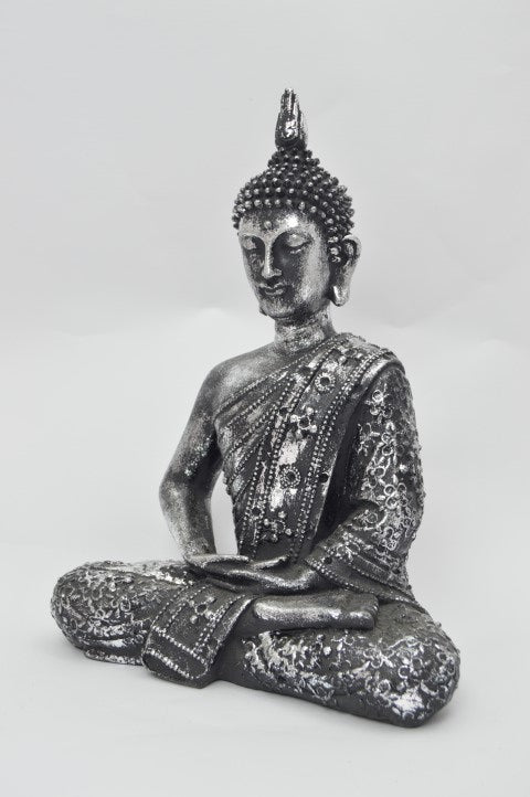 Buddha figur i sølv