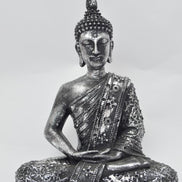 Buddha figur i sølv