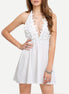 Hvid blonde halter neck kjole