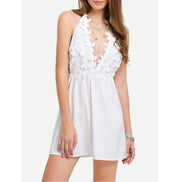 Hvid blonde halter neck kjole