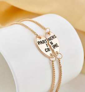 "Partners in crime" veninde hjerte armbånd