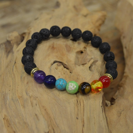 Chakra armbånd med lavasten