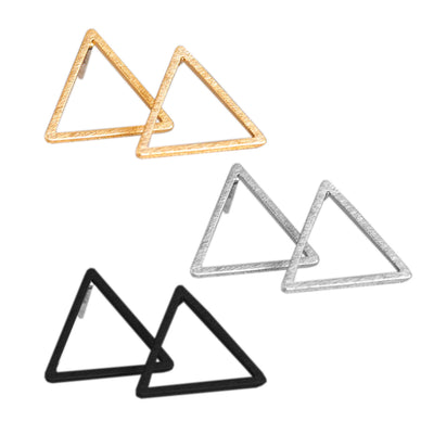 Simple hollow trekant øreringe i guld, sølv eller sort