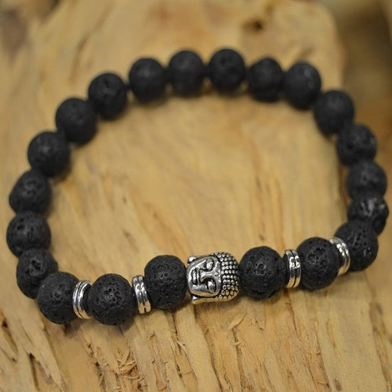 Lava armbånd med buddha hoved