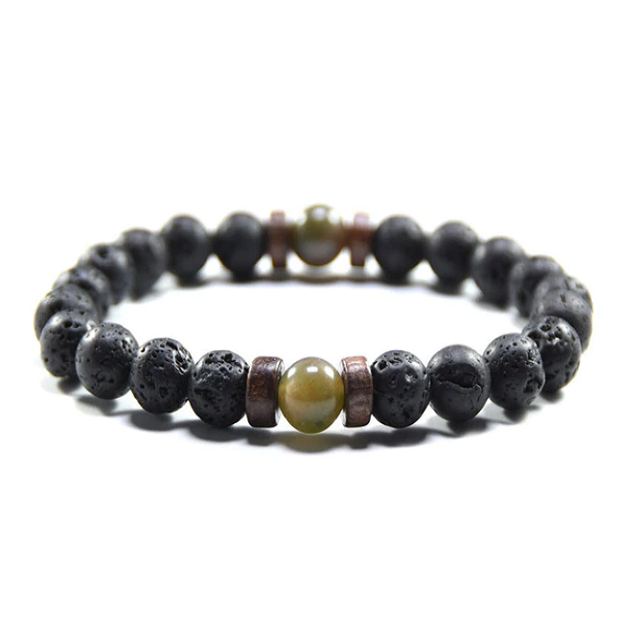 Herrearmbånd med lavasten.