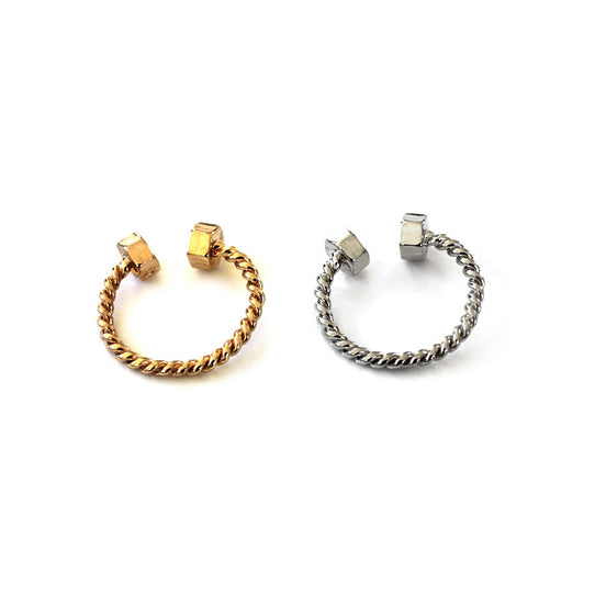 Møtrik twist ring guld, sølv