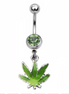 Navle piercing med hampblad