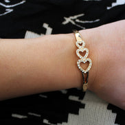 Trippel diamant hjerte armbånd