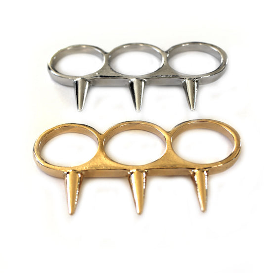 Trippel spike ring guld eller sølv